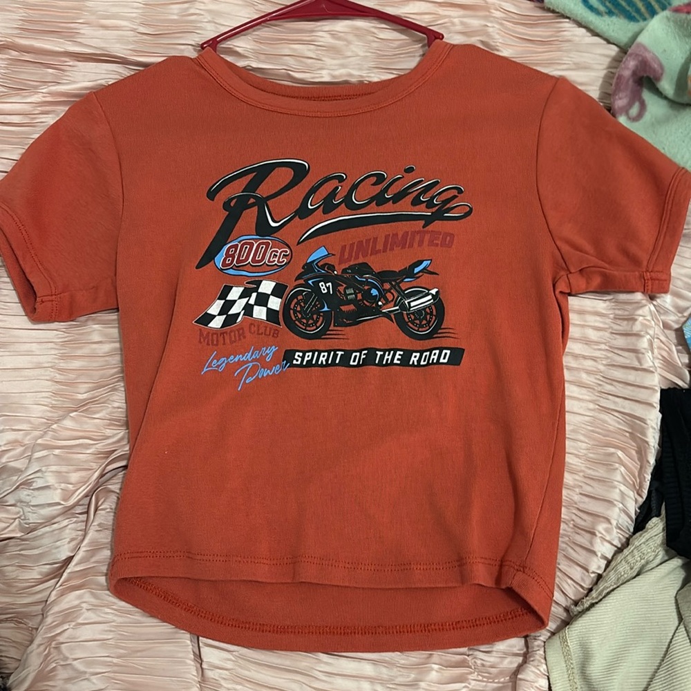 Orange racing motorcycle vintage shirt size medium